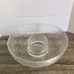 Vintage Textured Glass Serving Bowl
